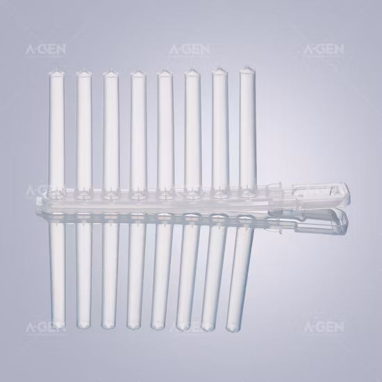 Lab Consumables, PP/Polypropylene, Magnetic 8-Strip Tip Comb for Deep Well Plate for Nucleic Acid Extraction V-Bottom Safe Lock Design, Matched with Bioer