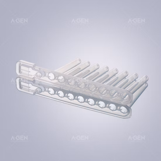 Lab Consumables, PP/Polypropylene, Magnetic 8-Strip Tip Comb for Deep Well Plate for Nucleic Acid Extraction V-Bottom Safe Lock Design, Matched with Bioer