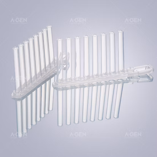 Lab Consumables, PP/Polypropylene, Magnetic 8-Strip Tip Comb for Deep Well Plate for Nucleic Acid Extraction V-Bottom Safe Lock Design, Matched with Bioer