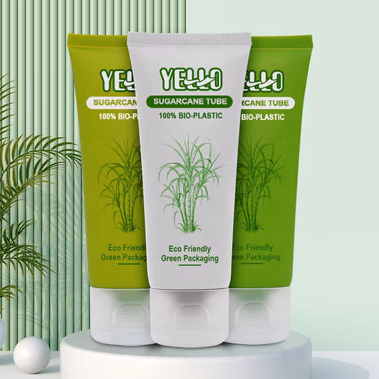 Eco Friendly Cosmetic Packaging Biodegradable Sugarcane Lotion Tube PCR Empty Plastic Cosmetic Cream Tubes with Flip Top Cap